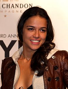 Michelle Rodriguez at the New York Fashion Week crop