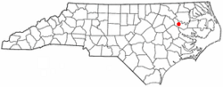 Location of Everetts, North Carolina