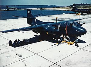 North American AJ-1 at Naval Air Station Patuxent River, circa in the early 1950s (NH 101810-KN)