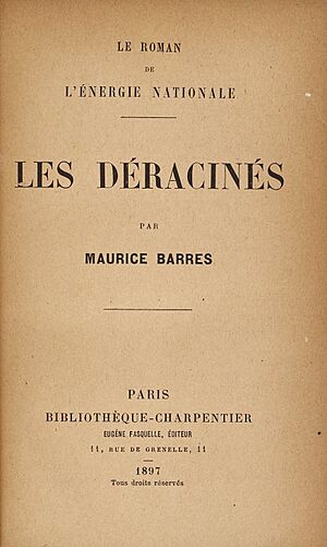Page de titre - Barrès - Les Déracinés