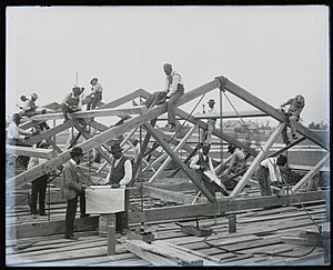 Roof construction by students at Tuskegee Institute
