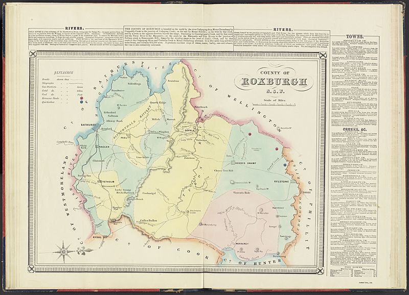 Roxburgh NSW county map 1872