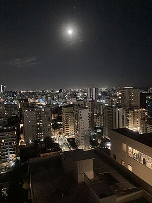 Santo Domingo from the JW Marriott Hotel, Night time. February, 2024