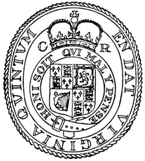 Seal of Virginia - King Charles II