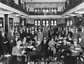 Settling day for bookmakers and clients at Tattersalls Club on Edward Street Brisbane, 1926