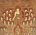 Shakyamuni and the Eight Great Bodhisattvas, Korea, Chosôn Dynasty, 16th Cent., ink, color & gold on silk