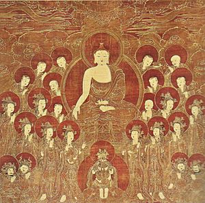 Shakyamuni and the Eight Great Bodhisattvas, Korea, Chosôn Dynasty, 16th Cent., ink, color & gold on silk