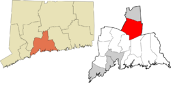 Wallingford's location within the South Central Connecticut Planning Region and the state of Connecticut