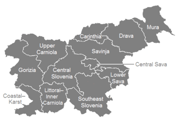 Map of the regions