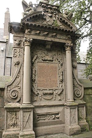 The grave of William Rickart, churchyard of Kirk of St Nicholas, Aberdeen