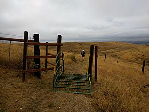 Trail on range land in Sheridan Wyoming