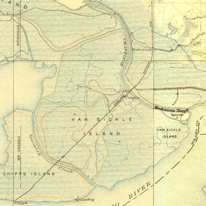USGS survey map, Van Sickle Island, 1918