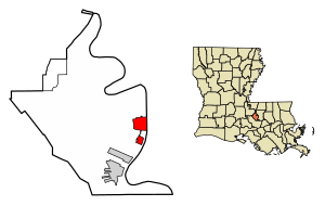 Location of Port Allen in West Baton Rouge Parish, Louisiana.