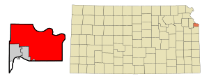 Location within Wyandotte County and Kansas