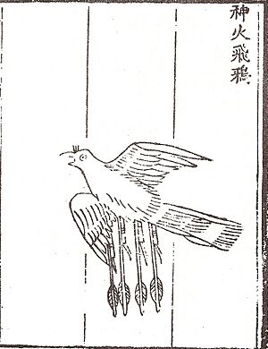'Flying Crow With Magic Fire', a winged rocket bomb