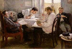 Леонид О. Пастернак - Ночь накануне экзамена (1895)