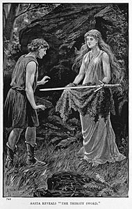 04 Illustration by Alfred Pearse (1856-1933) for The Thirsty Sword - a story of the Norse invasion of Scotland (1262-1263). by Robert Leighton (1858-1934) - Courtesy of the British Library