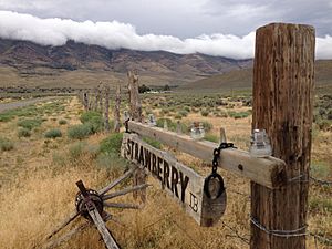2014-08-11 12 41 47 Sign and some buildings in Strawberry, Nevada.JPG