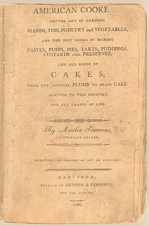 American Cookery (1st Ed, 1796, cover)