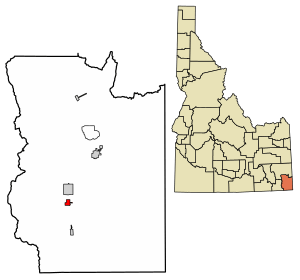 Location of Bloomington in Bear Lake County, Idaho.