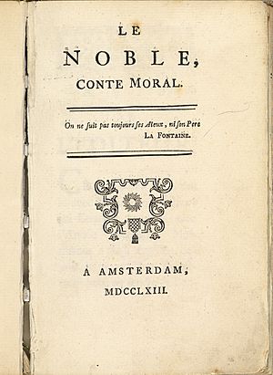 Belle van Zuylen - Le Noble, Conte moral - Amsterdam, 1763