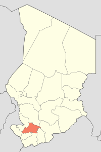 Map of Chad showing Tandjilé