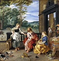 Christ in the House of Martha and Mary 1628 Jan Bruegel2 and Rubens