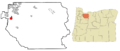 Clackamas County Oregon Incorporated and Unincorporated areas Canby Highlighted