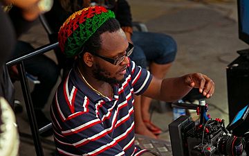 Clarence Peters on the set of music video in 2013 2014-04-21 13-33.jpg