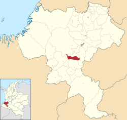 Location of the municipality and town of La Sierra, Cauca in the Cauca Department of Colombia.