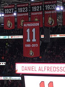 Daniel Alfredsson Jersey Retirement Banner