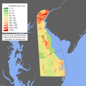 Delaware population map