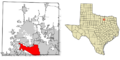 Denton County Texas Incorporated Areas Flower Mound highlighted