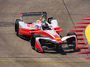Felix Rosenqvist (Mahindra Racing) at 2017 Berlin ePrix