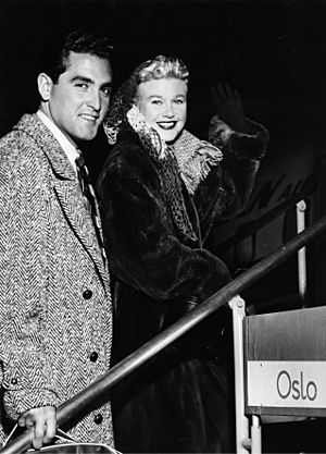 Film star Ginger Rogers and her husband 1950s