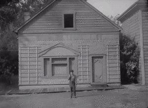 GIF of Buster Keaton in "Steamboat Bill Jr" 1928