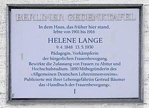 Gedenktafel Kunz-Buntschuh-Str 7 (Grunw) Helene Lange