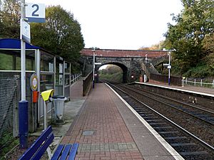 Gilshochill railway station, platform level view towards Maryhill, Maryhill line, Glasgow, Scotland.jpg