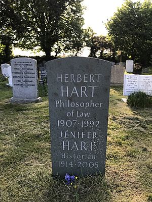 Grave of H. L. A. Hart at the Wolvercote Cemetery in Oxford. 2017
