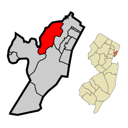 Location of Secaucus within Hudson County and the state of New Jersey