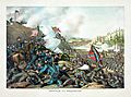 Chromolithograph of the Battle of Franklin, which occurred on November 30, 1864