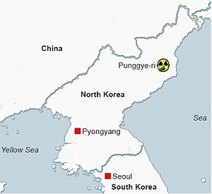 Location of the Punggye-ri nuclear test site in North Korea