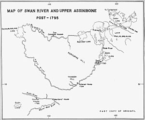 Map of Swan River and Upper Assiniboine River (Peter Fidler 1795)