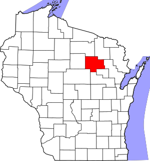 Map of Wisconsin highlighting Langlade County