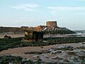 Martello Tower and an inverted Pillbox by the very eroded cliffs at East Lane, Bawdsey - geograph.org.uk - 65839