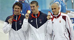 Michael Phelps Ryan Lochte Laszlo Cseh medals 2008 Olympics