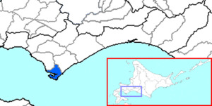Location of Muroran in Hokkaidō (Iburi)