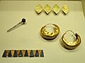 Perfume dropper, bracelet, earrings, and headdress leaves, Ur, early Dynastic III, mid 3rd millennium BCE - Nelson-Atkins Museum of Art - DSC08127
