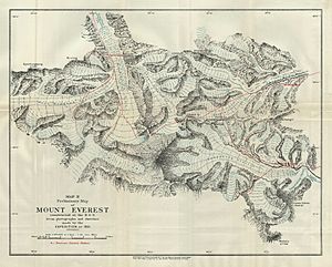 Preliminary Map of Mount Everest. Howard-Bury, 1922