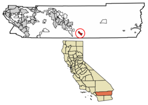 Location in Riverside County and the state of California